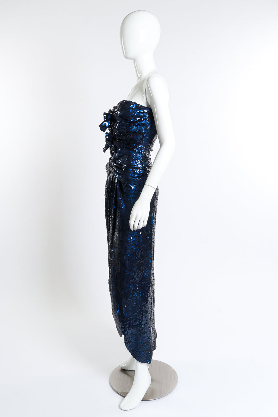 Sequin Bow Evening Gown Scassi Boutique side mannequin @RECESS LA