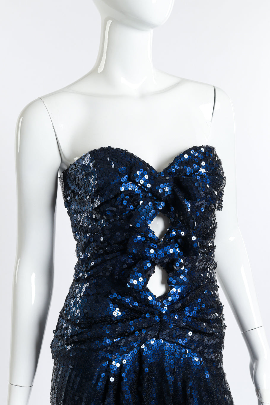 Sequin Bow Evening Gown Scassi Boutique front detail mannequin @RECESS LA