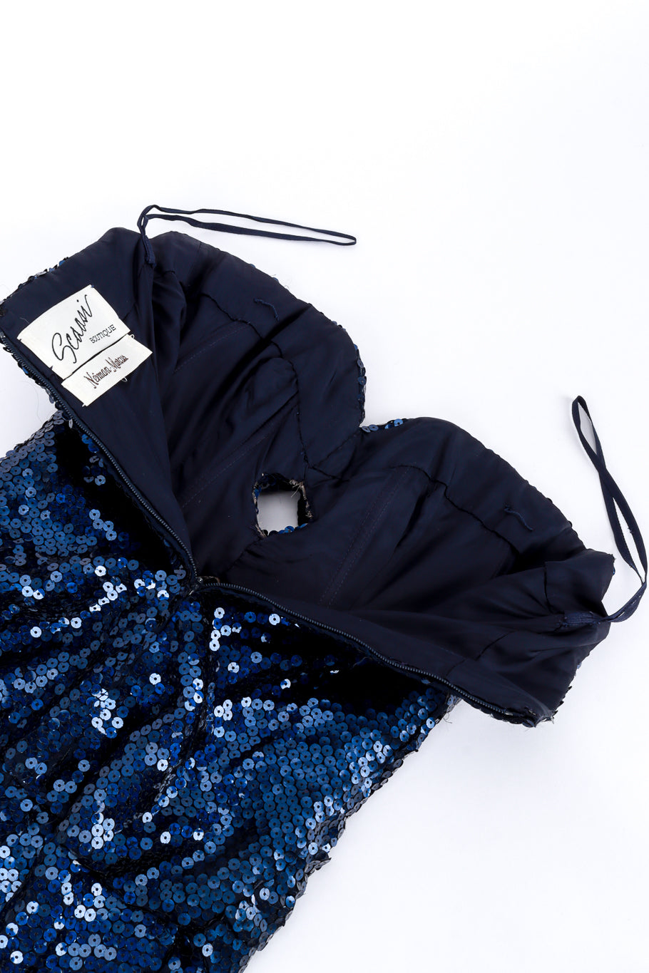Sequin Bow Evening Gown Scassi Boutique lining detail @RECESS LA