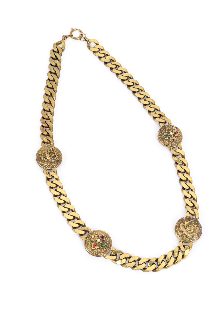 Vintage Il Gioiello Medallion Necklace, Bracelet and Earring Set necklace front @recess la