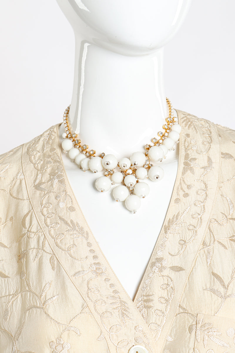 Vintage Disco Ball Cluster Necklace necklace on mannequin @recess la