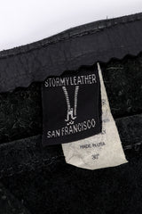 Vintage Stormy Leather Zipper Rise Leather Pant signature label closeup @recessla