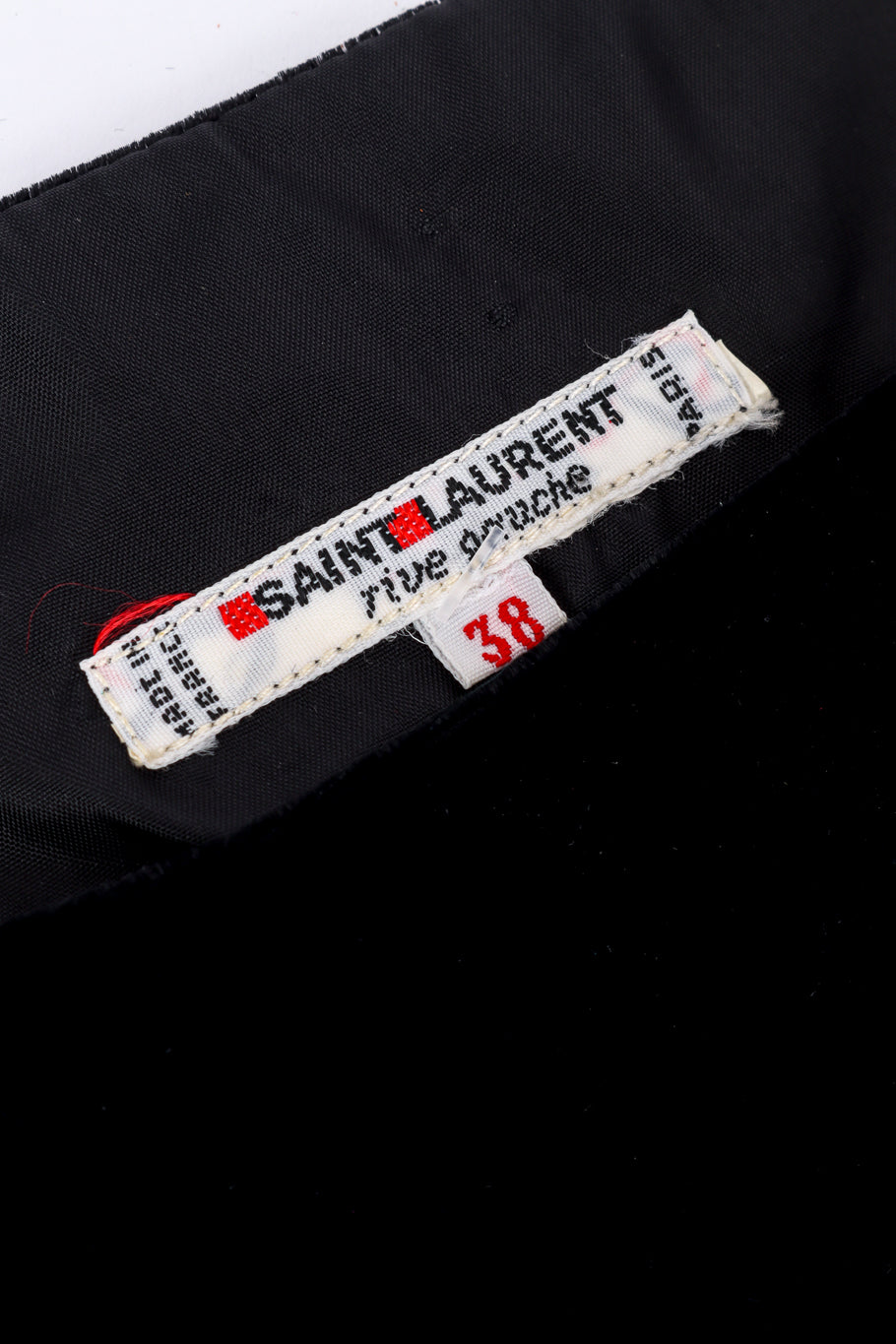 Vintage Saint Laurent Rive Gauche Abstract Print Velvet Blouse signature label @recessla