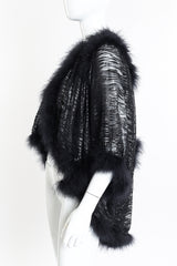 Vintage Saint Laurent Metallic Silk Feathered Duster side on mannequin @recessla