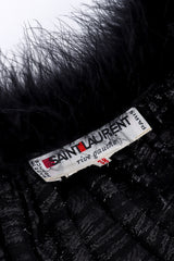 Vintage Saint Laurent Metallic Silk Feathered Duster signature label closeup @recessla