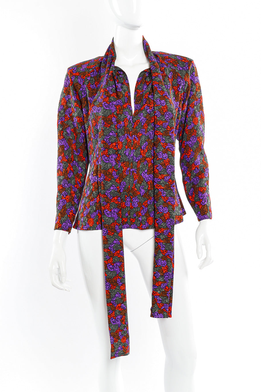 Silk blouse by Yves Saint Laurent on mannequin untied @recessla