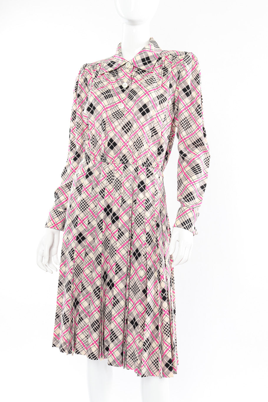 Silk dress by Saint Laurent on mannequin angled close @recessla
