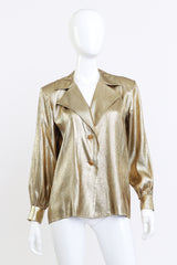 Metallic Silk Blouse by Saint Laurent on mannequin @ Recess LA