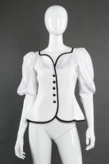 Balloon sleeve peplum top by Yves Saint Laurent on mannequin @recessla