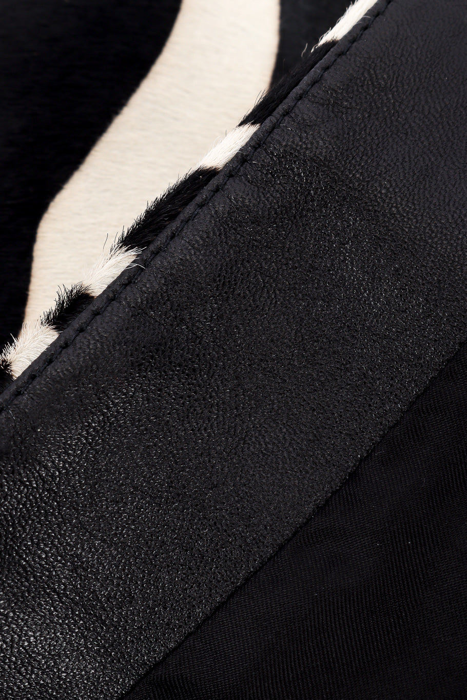 Saint Laurent 2019 F/W Zebra Print Midi Skirt leather trim closeup @Recessla