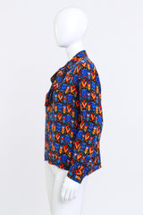 Vintage Saint Laurent Tribal Neck Tie Blouse side on mannequin @recess la