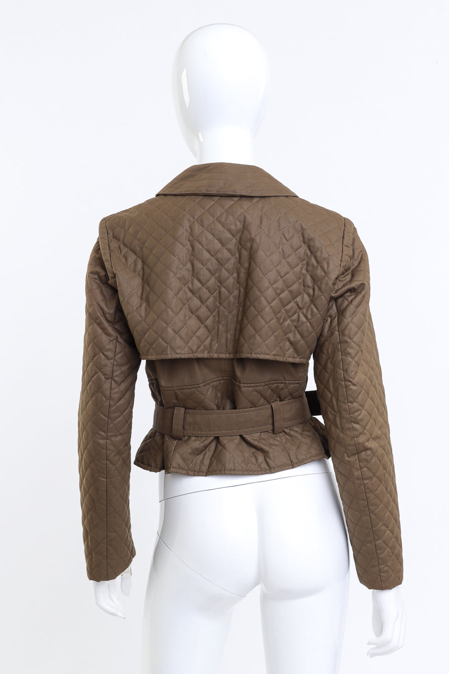 Saint Laurent Quilt Stitch Cropped Duster Jacket on mannequin @RECESS LA