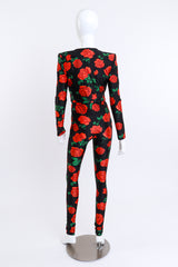 2022 S/S Rose Print Plunge Jumpsuit by Saint Laurent on mannequin back @recess la