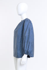 Vintage Yves Saint Laurent Ditsy Dot Balloon Blouse side on mannequin @recess la