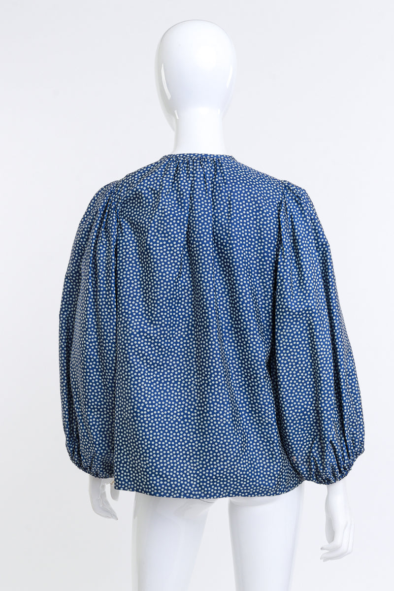 Vintage Yves Saint Laurent Ditsy Dot Balloon Blouse back on mannequin @recess la