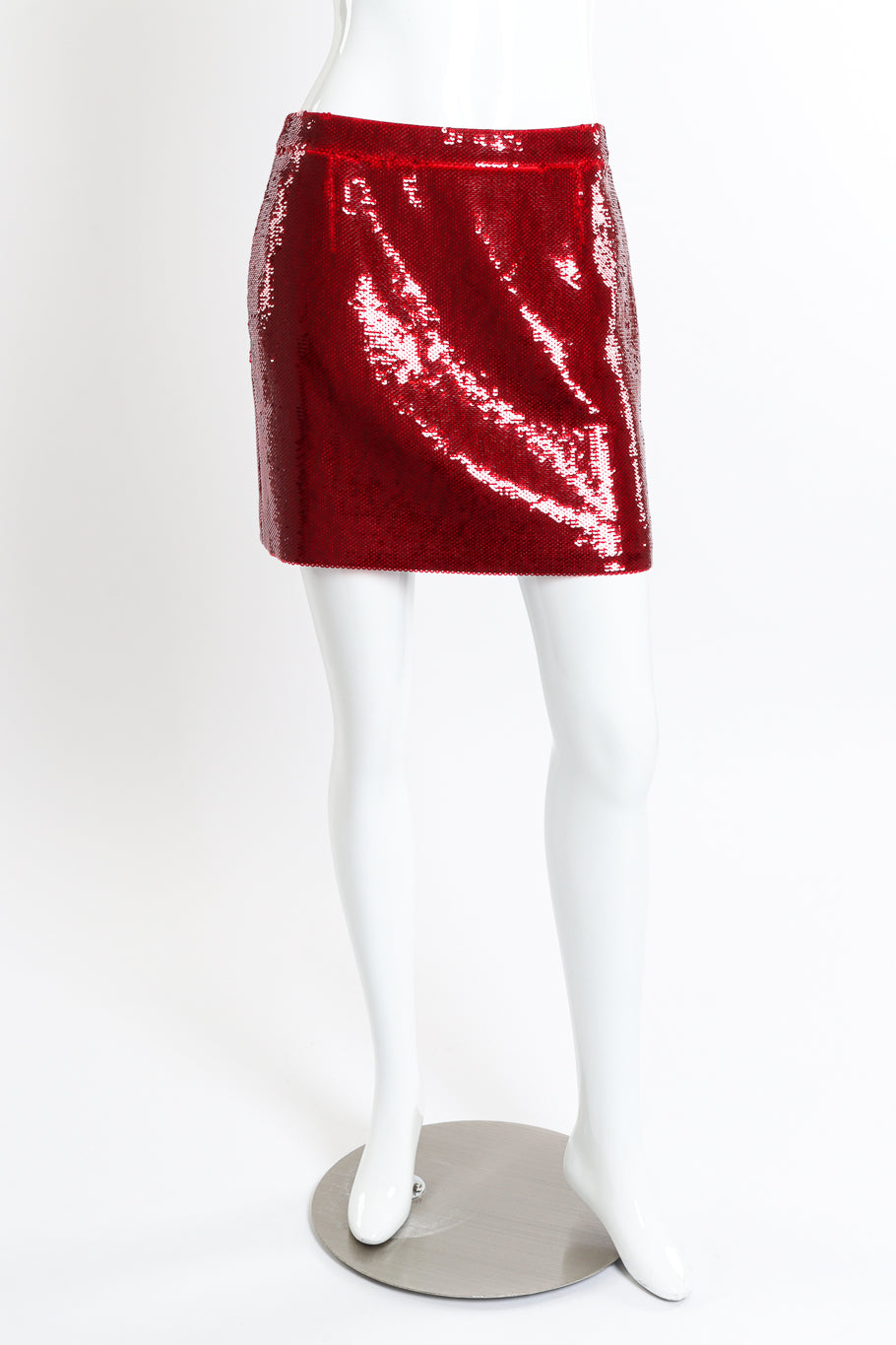 Saint Laurent Sequin Mini Skirt front on mannequin @recessla