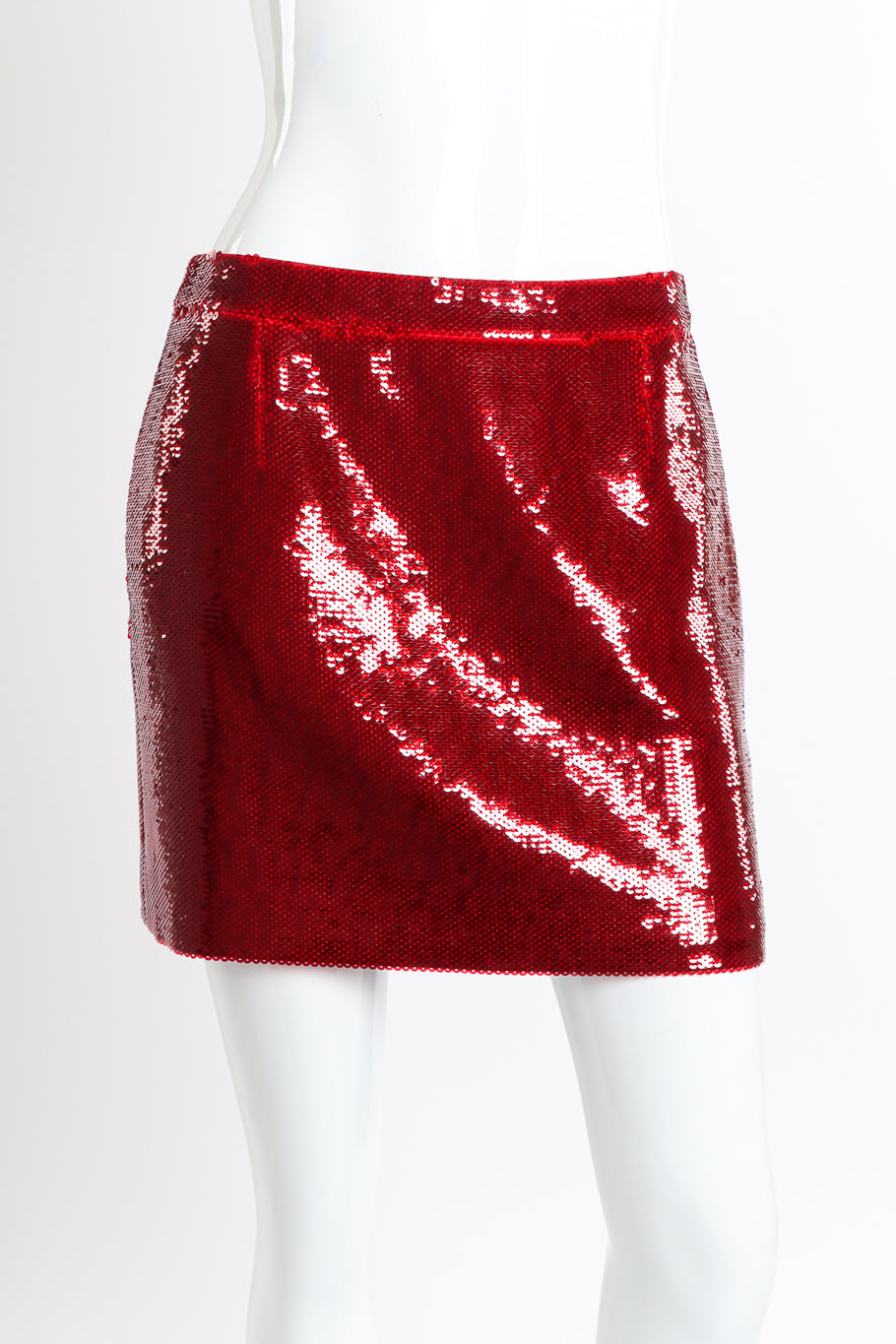 Saint Laurent Sequin Mini Skirt front on mannequin closeup @recessla