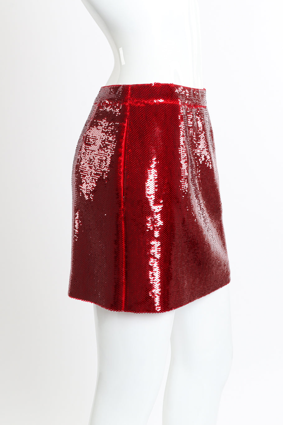 Saint Laurent Sequin Mini Skirt side on mannequin closeup @recessla