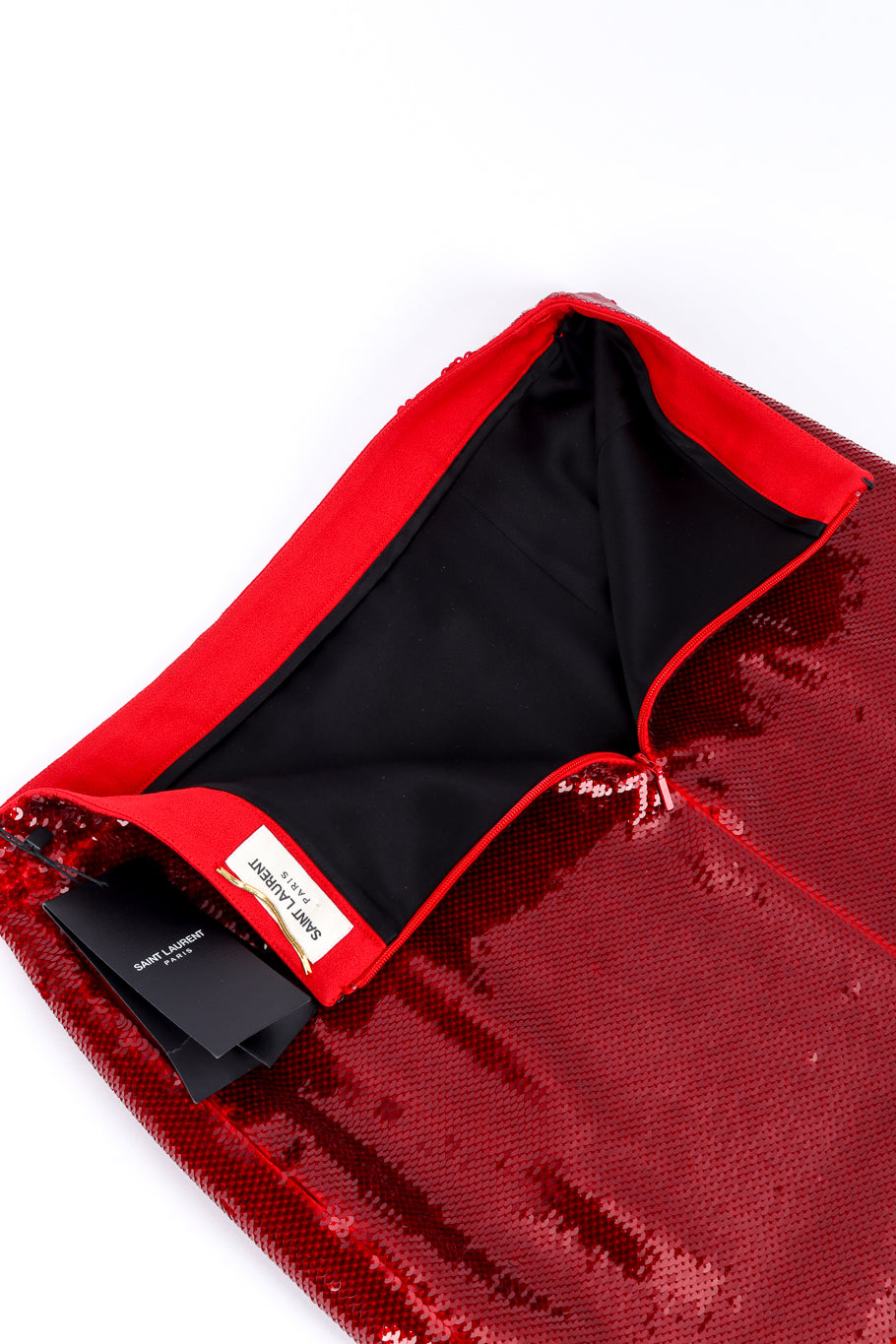 Saint Laurent Sequin Mini Skirt back unzipped @recessla