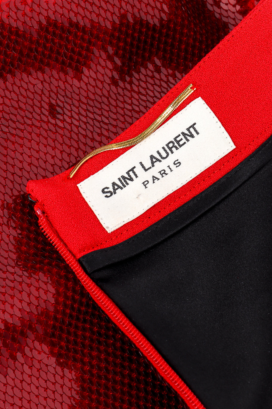 Saint Laurent Sequin Mini Skirt signature label @recessla