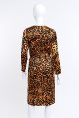 Vintage Yves Saint Laurent 1986 F/W Leopard Print Silk Dress back on mannequin @recess la