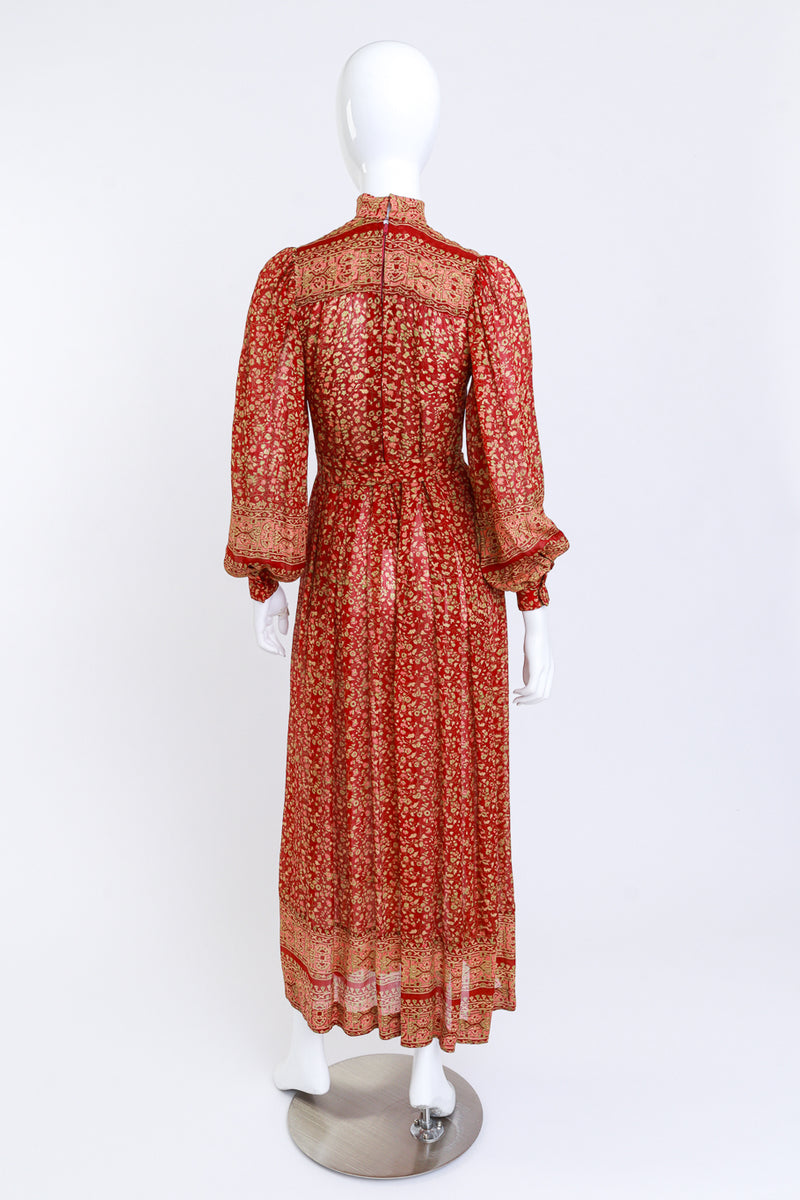 Vintage Saks Fifth Avenue Floral Silk Peasant Dress back on mannequin @recess la