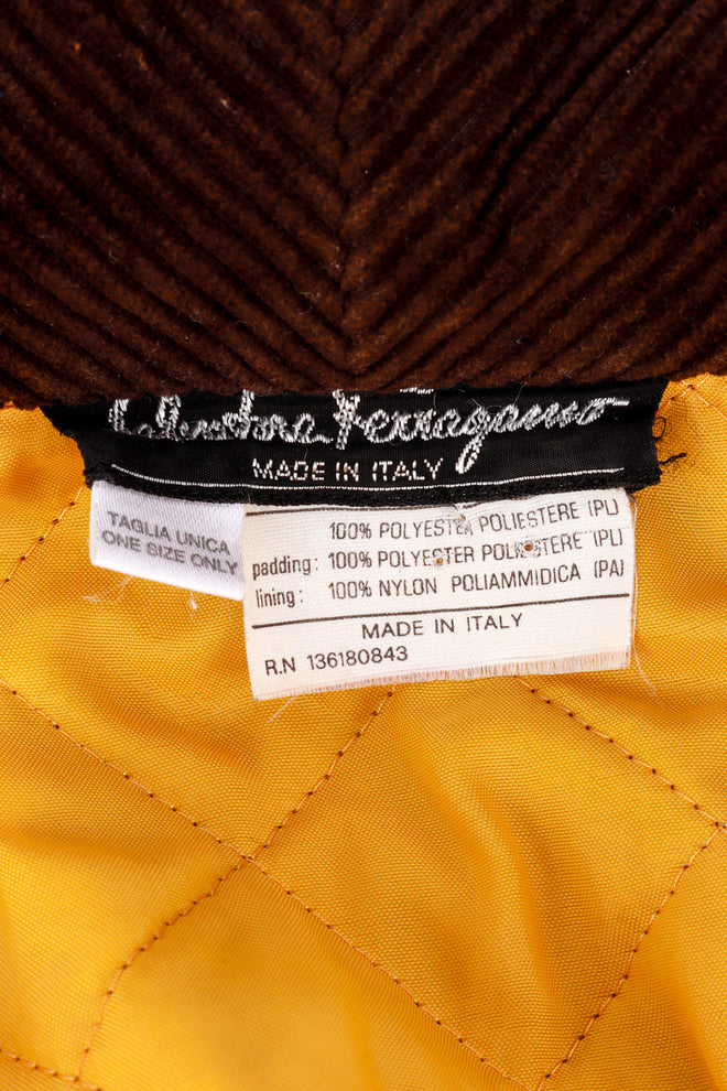 Vintage Salvatore Ferragamo Quilted Jungle Leopard Jacket label recess la