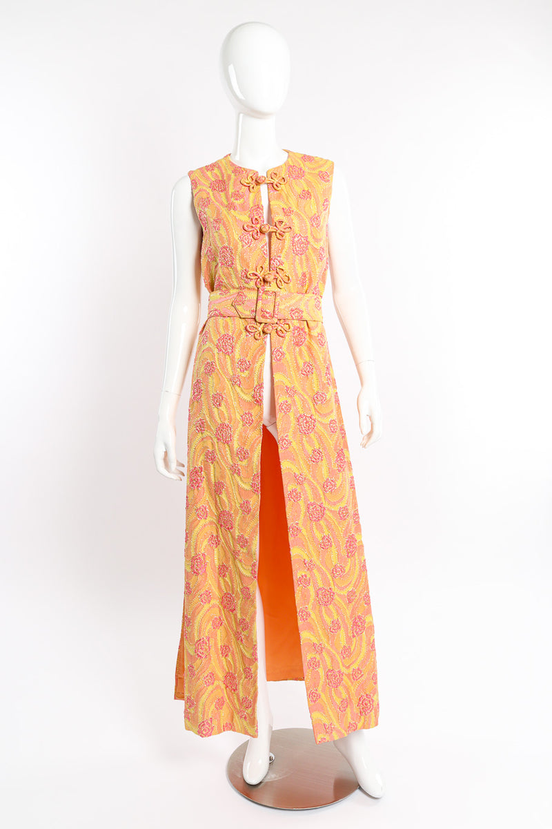 Vintage Sandine Originals Lamé Brocade Tunic Dress front view on mannequin @recessla