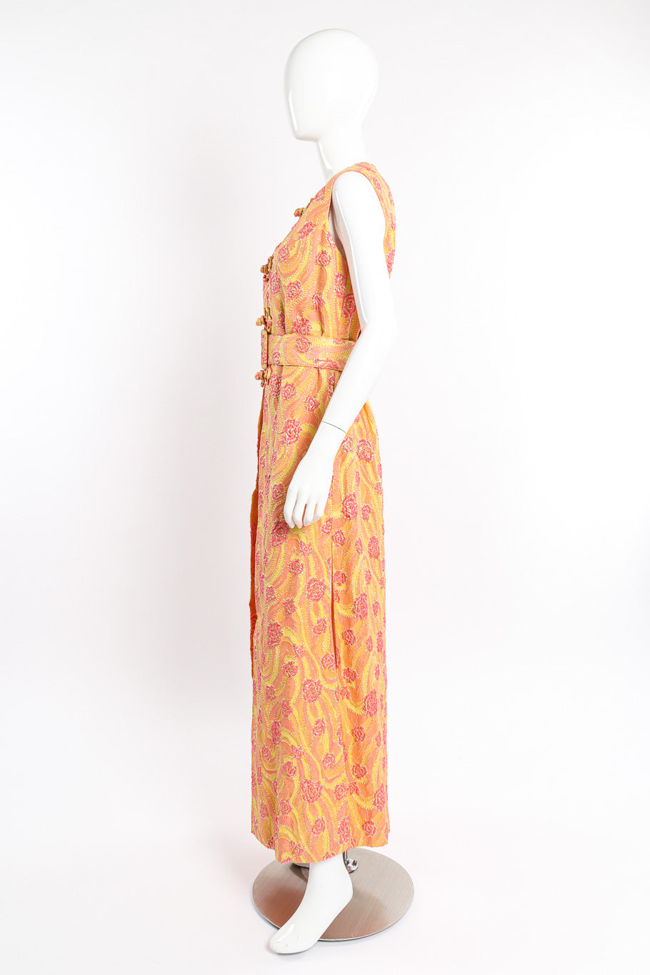 Vintage Sandine Originals Lamé Brocade Tunic Dress side view on mannequin @recessla