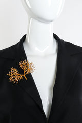 2021 F/W Lungs Brooch by Schiaparelli on mannequin in black blazer @recessla