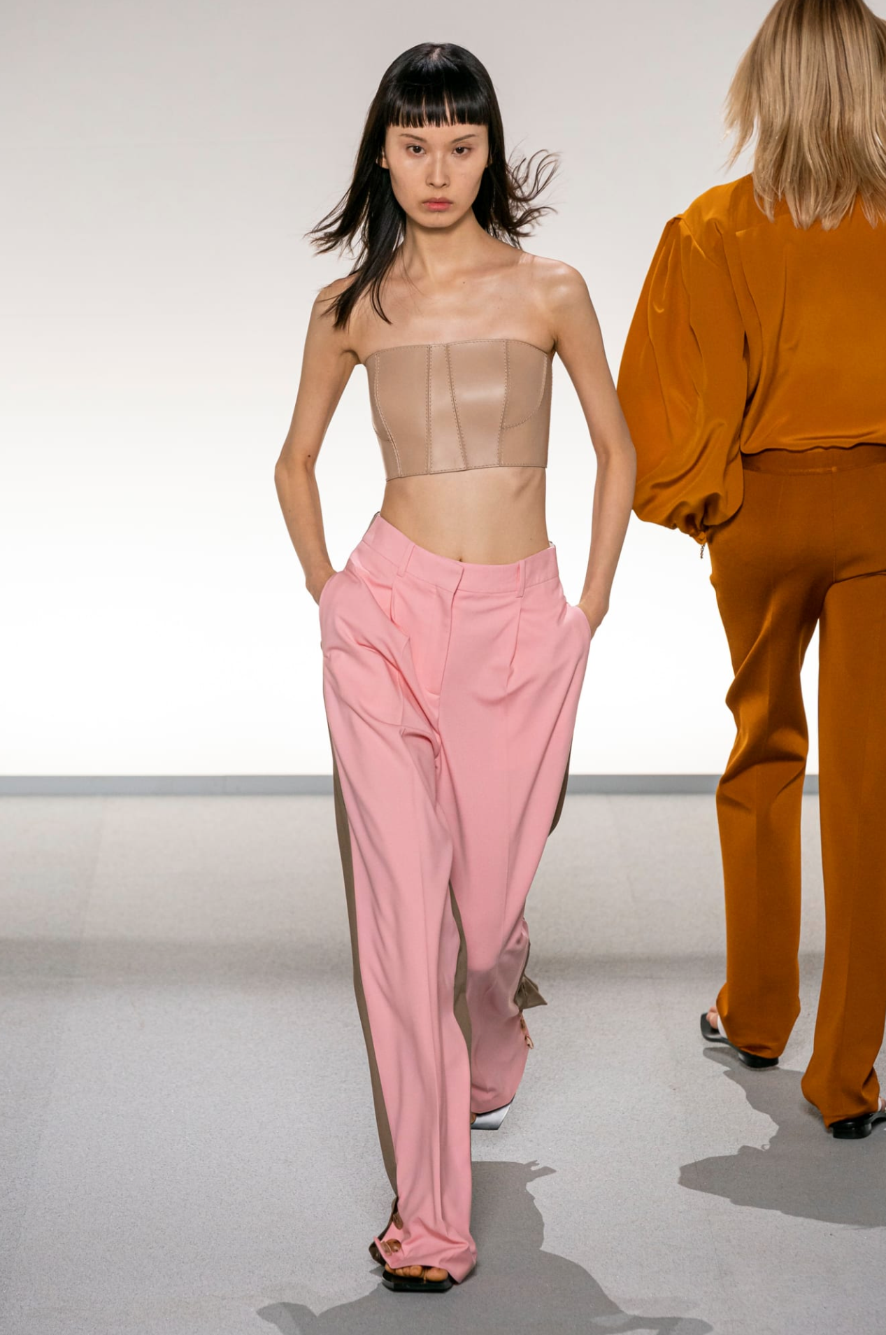 2020 S/S Pleated Wool Trousers by Givenchy on model on 2020 runway from vogue archives  @recessla