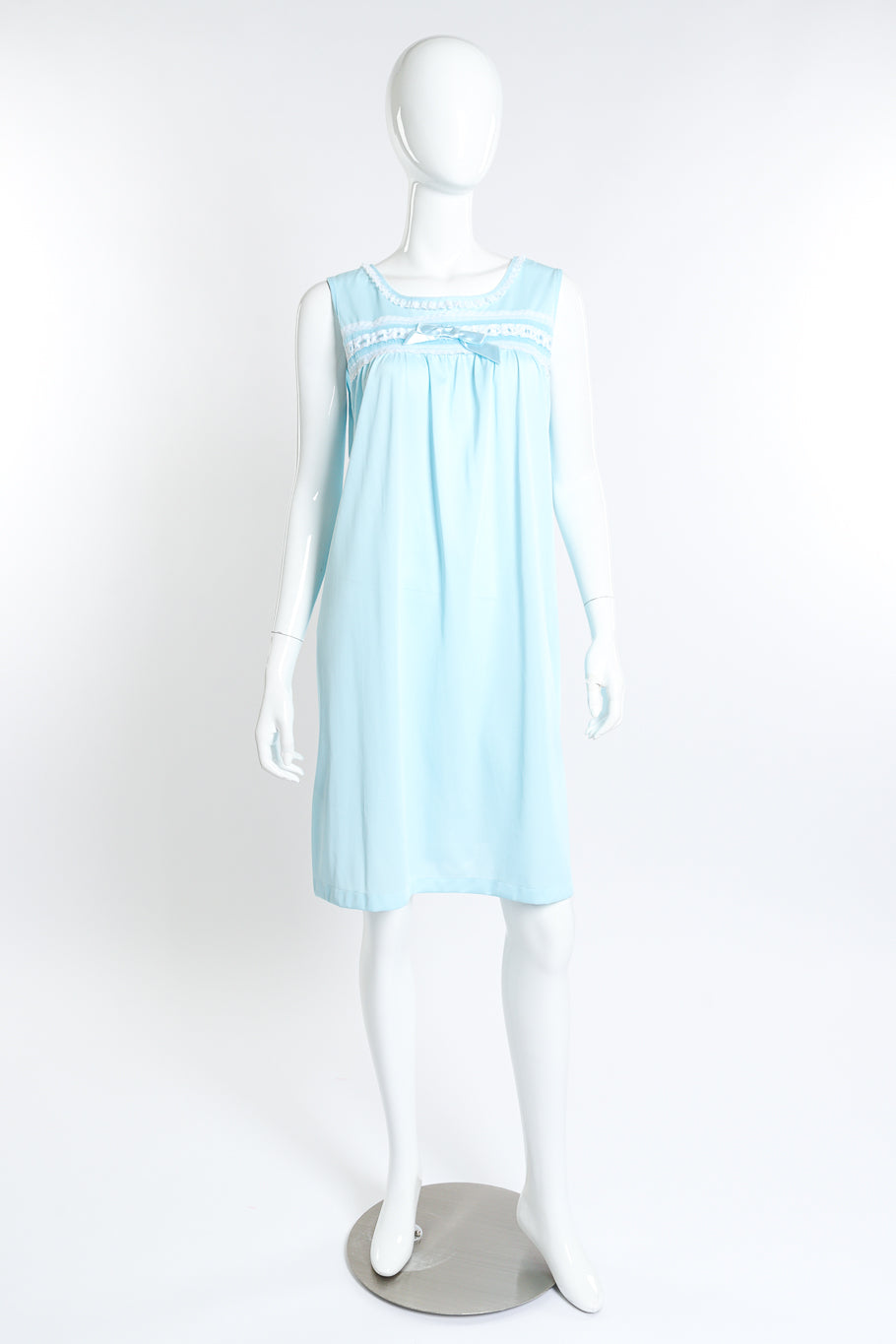 Vintage Sears Marabou Trim Robe & Chemise Set chemise front on mannequin @recess la