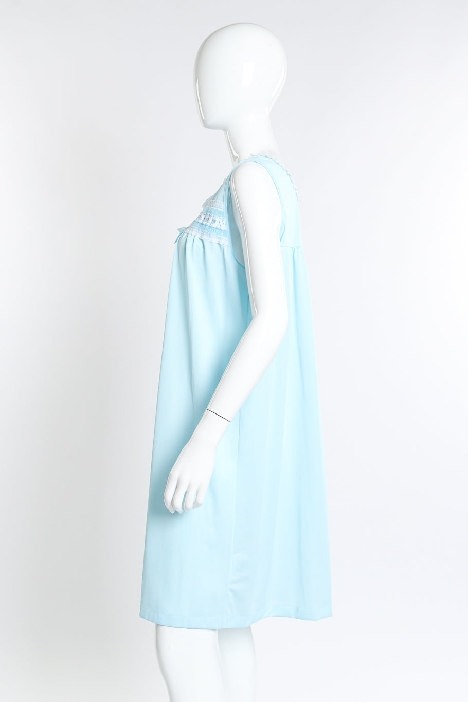 Vintage Sears Marabou Trim Robe & Chemise Set chemise side on mannequin @recess la