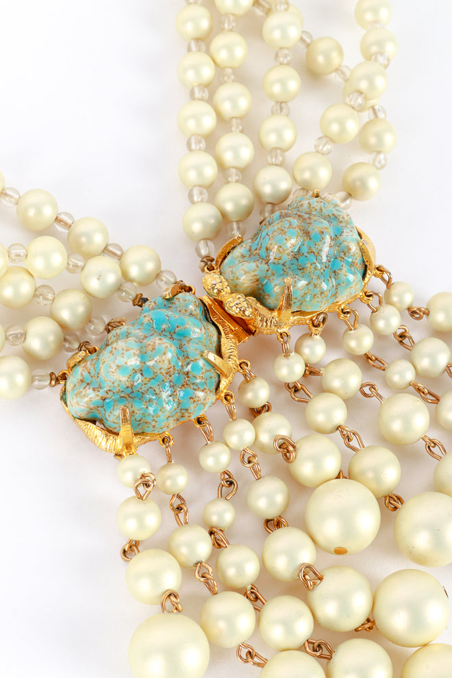 Vintage 5 Strand Bead & Morenci Necklace & Earring Set closed @RECESS LA