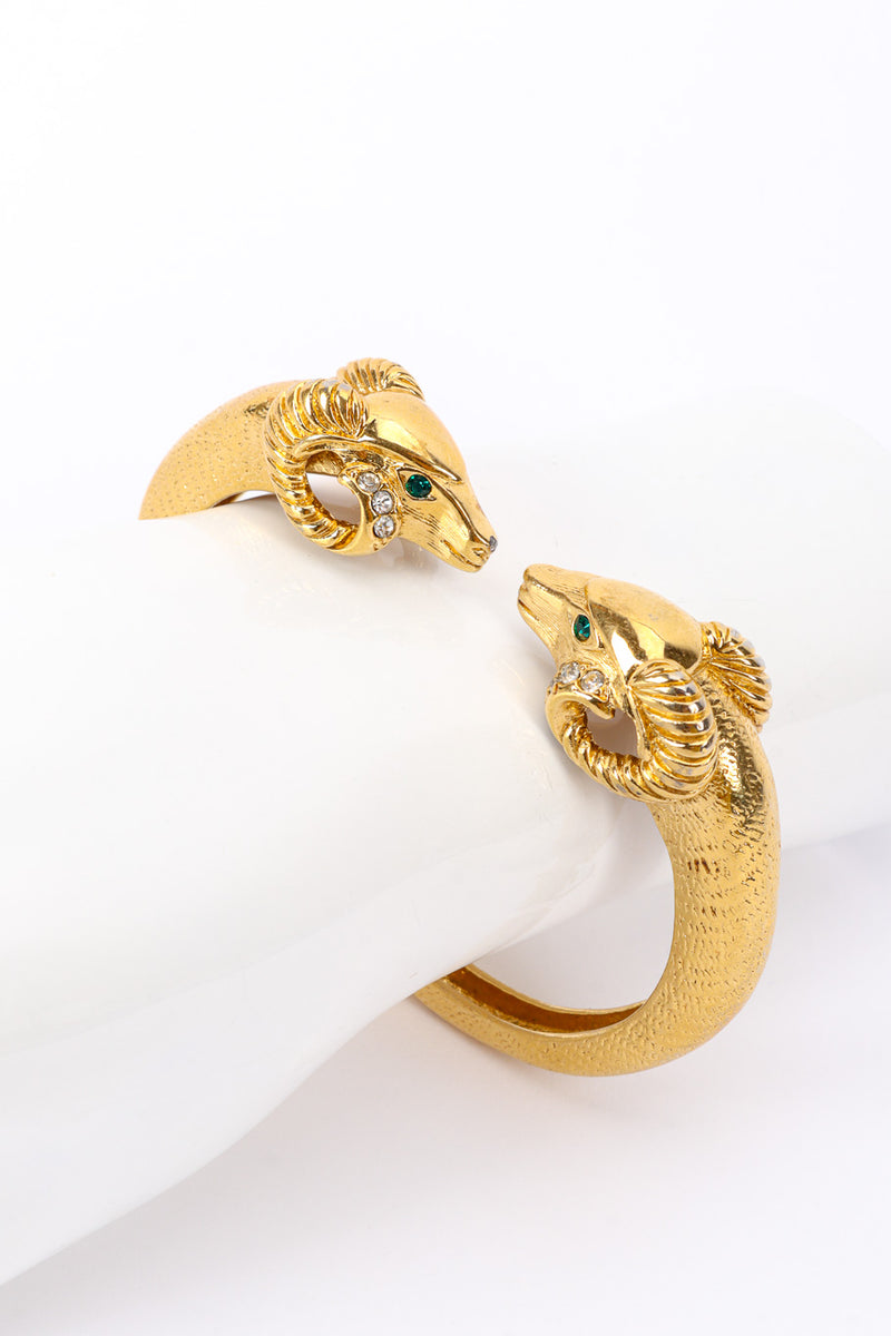 Aries Ram Cuff Bracelet II by Kenneth Jay Lane on mannequin wrist @recessla