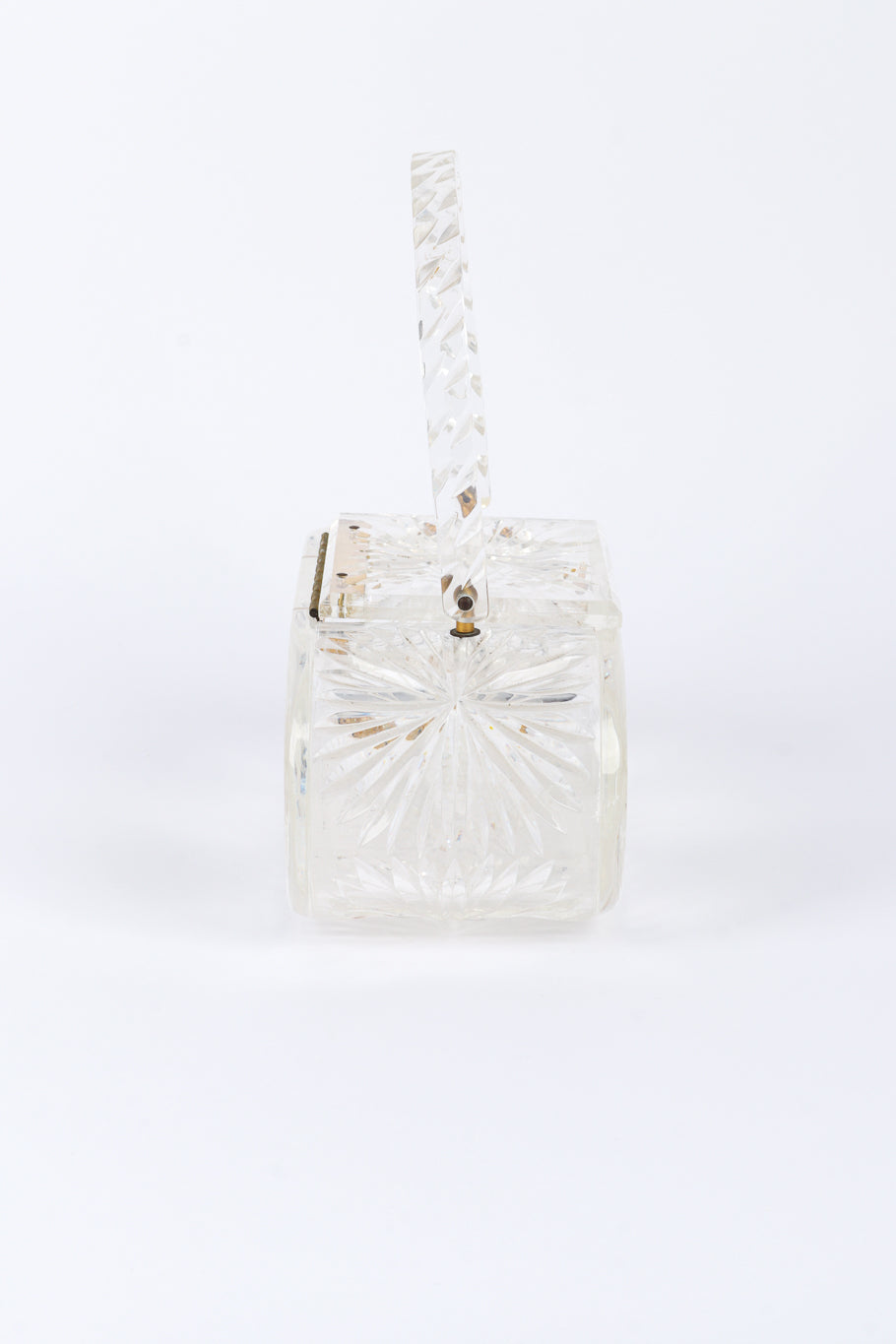 Vintage Diamond Cut Lucite Box Bag side @recessla