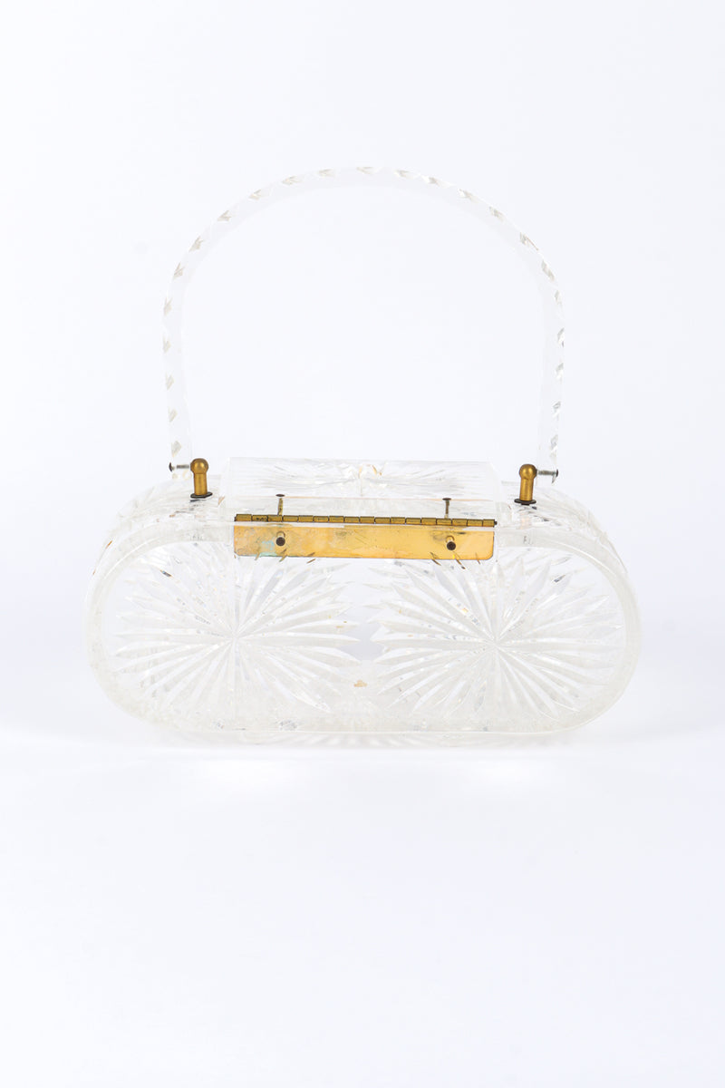 Vintage Diamond Cut Lucite Box Bag back @recessla