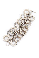 Silver Hammered O-Ring Charm Bracelet II flat @RECESS LA