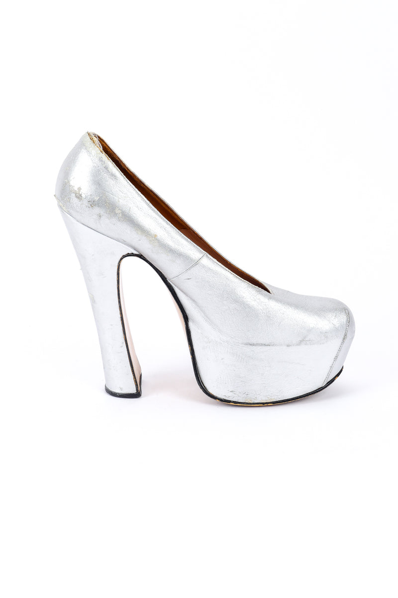 1993 F/W Metallic Silver Elevated Court Shoes
