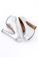 Vintage Vivienne Westwood 1993 F/W Metallic Silver Elevated Court Shoe top view of sides @recessla