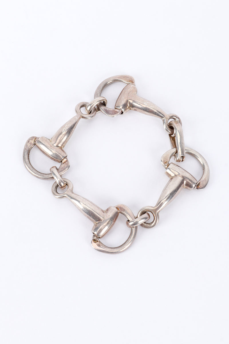 Vintage Taxco Sterling Silver Horsebit Bracelet flat @RECESS LA