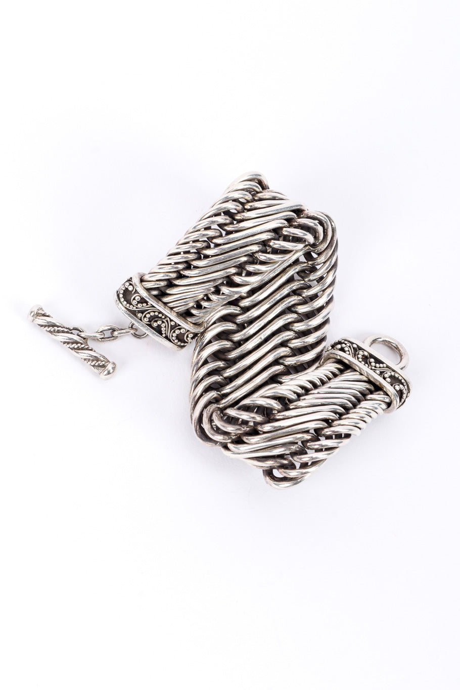 Vintage Woven Link Bracelet folded over @recessla