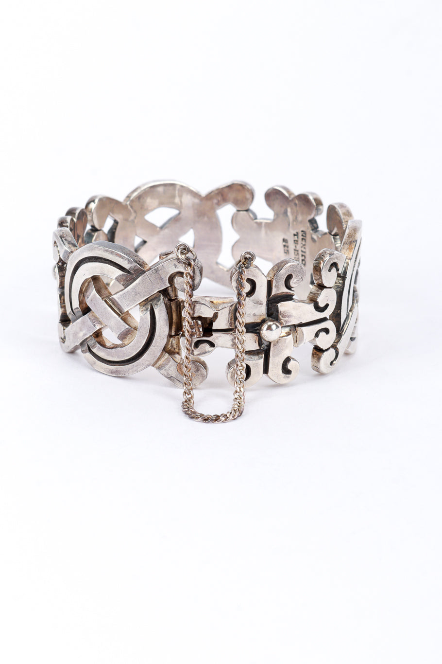 Taxco Sterling Silver Celtic Knot Link Bracelet clasp @RECESS LA