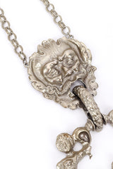 Vintage Boca de Veritas Door Knocker Necklace head pendant closeup @recessla