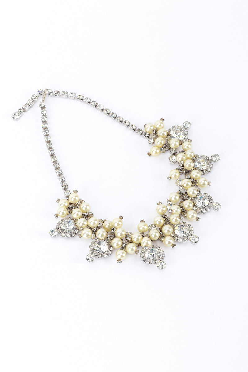 Vintage Pearl & Rhinestone Cluster Collar Necklace @RECESS LA
