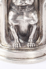 Vintage McChesney Co Sterling French Bulldog Bank polish residue damage closeup @RECESS LA