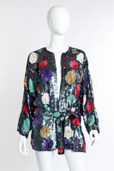 Vintage Sister Max Sequin Flower Duster front on mannequin @recess la