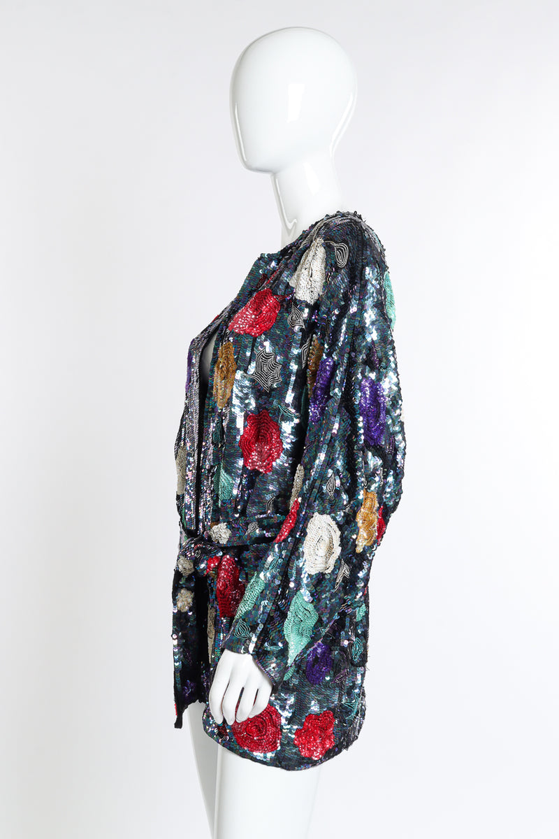 Vintage Sister Max Sequin Flower Duster side on mannequin @recess la