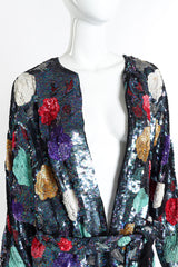 Vintage Sister Max Sequin Flower Duster front on mannequin closeup @recess la