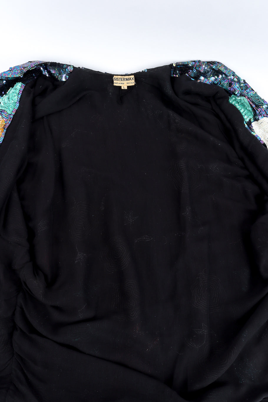 Vintage Sister Max Sequin Flower Duster view of lining @recess la